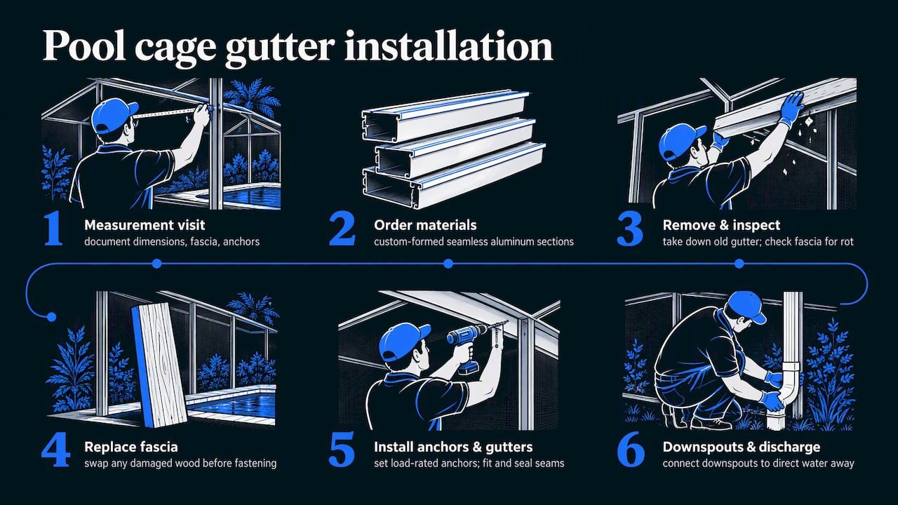Super gutter installation steps from inspection to discharge