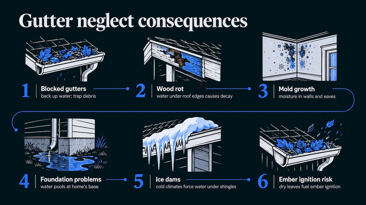 Gutter blockages and their potential home damage
