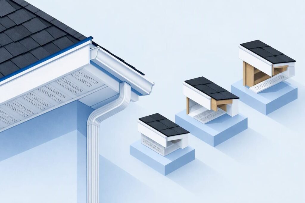 Abstract roof edge and replacement cost illustration